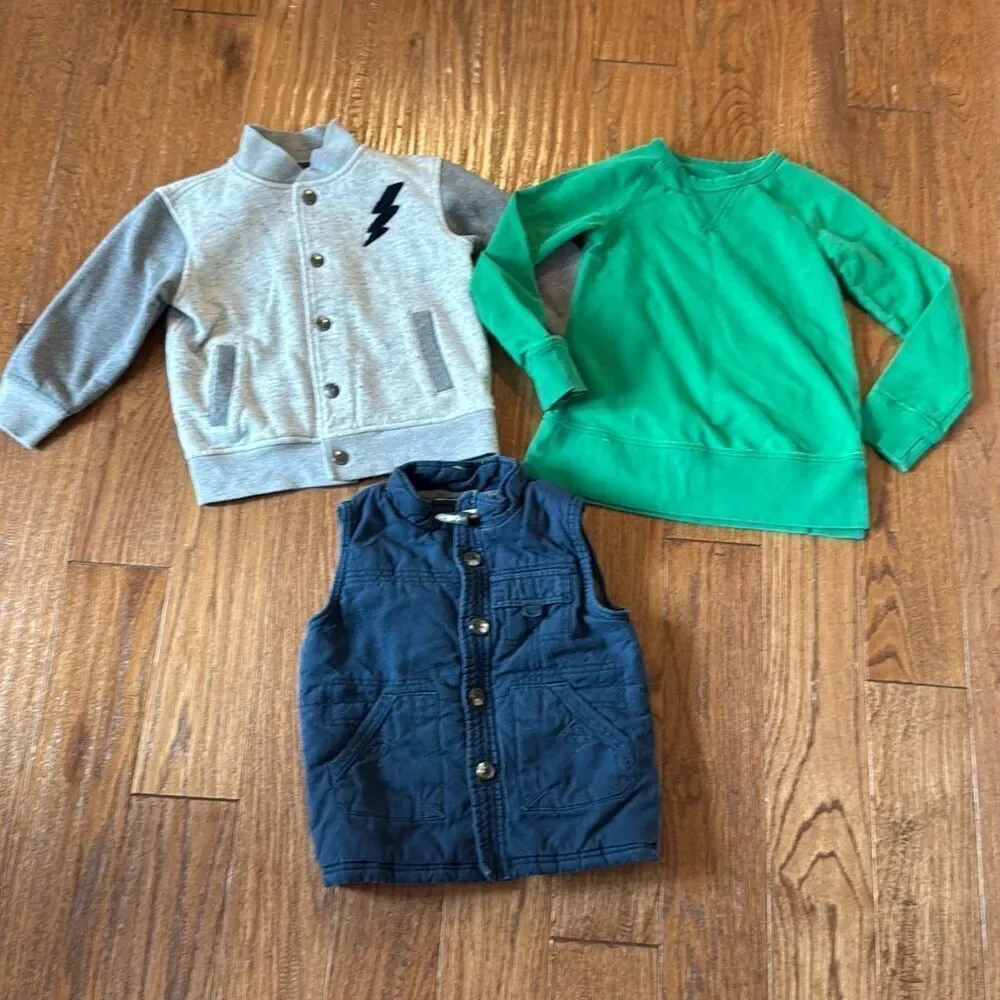 Oshkosh Primary Gymboree outerwear bundle Vest Jacket pullover 4/5